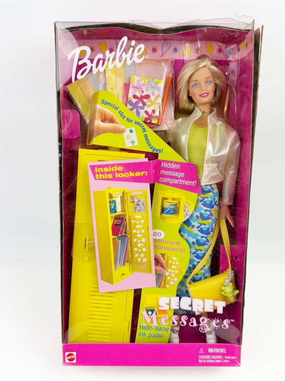 Vtg 1999 Secret Messages Barbie Doll & Yellow Locker Set Mattel 26422 New *READ
